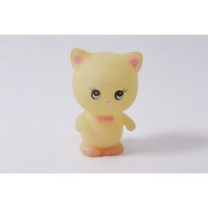Vintage Glo Friends Style Glow In The Dark Soma 80s Kitten Yellow Small Rubber